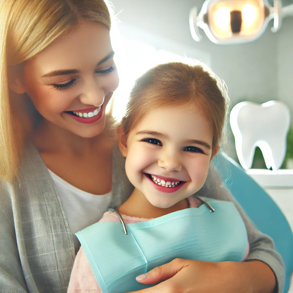 Criança sorrindo com a mãe